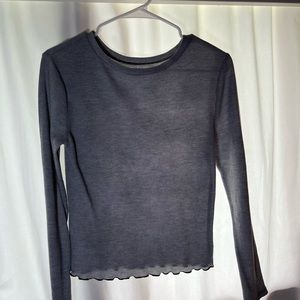 grey long sleeve top